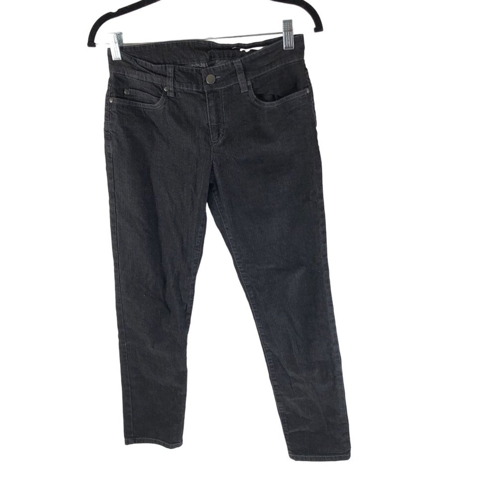 Eileen Fisher Petite Black Stretch Jeans Organic Cotton Skinny Fit 4P